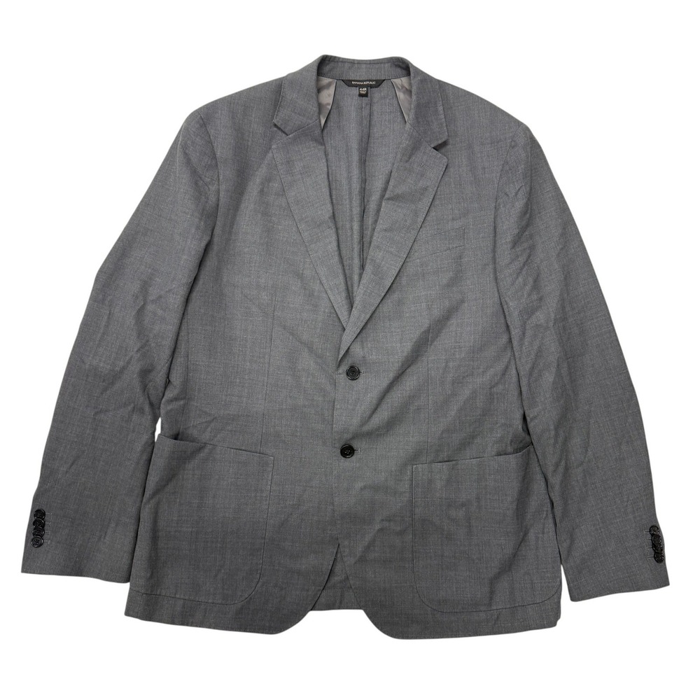 Banana Republic Mens 44R Gray Slim Fit Performance Wool Blend Blazer Sport Coat